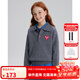 ELLE KIDS童裝 學(xué)院風(fēng)愛(ài)心繡標針織女童秋裝翻領(lǐng)毛衣/半身裙可選 灰色-上衣 165 (M)