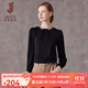 經(jīng)典故事（JANE STORY）高端緞面襯衫女春秋2025新款休閑通勤內搭上衣黑色法式襯衣長(cháng)袖 黑色 XL