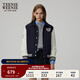 Teenie Weenie小熊冬裝美式高街復古學(xué)院風(fēng)棒球服棉服夾棉棉衣外套 藏青色 S (160)