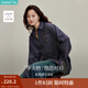 茵曼（INMAN）2025秋冬女裝新款 復(fù)古刺繡格子襯衫簡約長袖襯衣 寶藍(lán)格（偏大，建議拍小一碼） M （褲子 27碼）