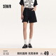 森馬（Semir）休閑褲女A字百搭基礎氣質(zhì)通勤夏季簡(jiǎn)約腰帶寬松短褲101324125008