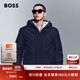 BOSS博斯 男士25年冬季新款徽標(biāo)裝飾連帽羽絨服 001-黑色 L (50)