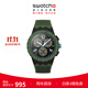 斯沃琪（Swatch）瑞士手表 生日禮物 運動(dòng)系列 運動(dòng)橄欖綠 SUSB421