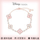 迪士尼（Disney）四葉草手鏈女款純銀輕奢小眾精致高級感閨蜜情人節送女友生日禮物 貝母四葉草-櫻花粉【心動(dòng)禮盒】