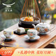 永豐源月亮時(shí)光 6頭/10頭/14頭 白色簡(jiǎn)約浮雕中式茶具套裝 禮盒包裝 6頭【2人位】