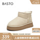 百思圖24冬商場(chǎng)同款戶(hù)外雪地靴厚底女短靴M5802DD4 米色 38