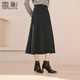 香影灰色毛呢半身裙女2025冬季新款含羊毛優(yōu)雅通勤高腰遮胯a字裙 中灰 M 160/64A/95-110斤