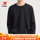 特步（XTEP）男裝衛衣男圓領(lǐng)長(cháng)袖秋冬休閑運動(dòng)針織上衣打底衫跑步健身衣服 黑 M