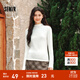森馬（Semir）長(cháng)袖t恤女短款半高領(lǐng)薄絨輕暖打底衫2024冬新款純色修身抓絨內搭 奶白10534 M