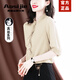 Aosijie高端品牌真絲襯衫女2025夏季新款時(shí)尚氣質(zhì)顯瘦桑蠶絲半袖小衫上衣 杏色 3XL