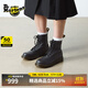 馬丁博士（Dr.Martens）1460 Virginia英倫風(fēng)男女款早秋荔枝紋軟皮馬丁靴 黑色 37