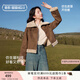 香影【貓貓絨】美拉德仿生皮草2024秋冬新款加絨麂皮絨外套女短款 焦糖色 M