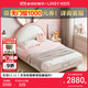 LINSY KIDS林氏兒童床實(shí)木腳女孩公主床單人床 床+床頭柜*1+椰棕床墊 1.5*2m
