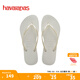 havaianas明星同款Slim細帶夾腳女人字拖平底海邊沙灘夏情侶拖鞋 0001-本白色 37-38 巴西碼