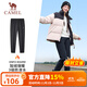 駱駝（CAMEL）加絨直筒女褲防潑水防靜電梭織長(cháng)褲 J24CAYL6678 幻影黑 L
