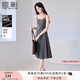 香影深灰色吊帶連衣裙女2025夏裝新款扭結(jié)顯瘦超好看中長(zhǎng)內(nèi)搭裙子 深灰 S 155/80A/85-95斤