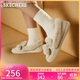 斯凱奇（Skechers）女鞋加絨保暖單鞋軟底輕便平底鞋一腳蹬舒適休閑鞋樂福鞋169000