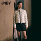 JNBY/江南布衣秋新品羽絨服女短款簡(jiǎn)約輕薄立領(lǐng)修身設計感5O9C14610 126/灰白 M