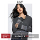 LILY2025秋新款含羊毛學(xué)院風(fēng)格雷系格紋灰色長(cháng)袖圓領(lǐng)針織開(kāi)衫外套 501灰色 L