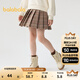 巴拉巴拉童裝兒童半身裙秋冬裝女童短裙子學(xué)院風(fēng)百褶裙毛呢時(shí)尚潮 咖色調00455 160