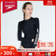 速比濤（Speedo）泳衣女噪點(diǎn)系列修身防曬抗氯溫泉度假長(cháng)袖保暖連體泳衣 黑色 36