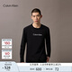 Calvin KleinJeans25秋季新款男士休閑通勤ck字母印花打底衫長(cháng)袖T恤4RD867G UB1-太空黑 S
