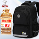 史努比（SNOOPY）小學(xué)生書(shū)包男孩學(xué)院風(fēng)護脊減負1-4-6高年級兒童初中生雙肩背包 黑