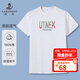 浪登夏季新款短袖T恤男時(shí)尚百搭透氣純棉半袖印花圓領(lǐng)潮流上衣 白色 L