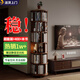 林之語(yǔ)實(shí)木旋轉書(shū)架360度書(shū)柜置物架落地一體靠墻移動(dòng)兒童轉角立式書(shū)架 【橡膠木6層】44*197.8黑橡木色