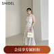 SNIDEL2025秋冬新品優(yōu)雅荷葉邊小飛袖印花茶歇連衣裙SWFO254011 灰色 M (1)