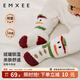 嫚熙（EMXEE）兒童地板襪秋冬半邊絨學(xué)步襪中筒嬰兒襪寶寶鞋 圣誕組 【適合0~15°C】 3雙 1-3歲(適合腳長(zhǎng)12-14cm)
