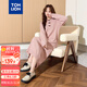 唐獅（TonLion）2024女翻領(lǐng)長(cháng)袖連衣裙長(cháng)裙 柔粉 L 