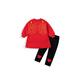 嘟嘟家【加絨加厚】女童套裝兒童拜年服冬裝寶寶裙子兩件套女寶新年童裝 新年紅黑色 110