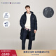 TOMMY HILFIGER【防風(fēng)防潑水】秋冬男裝長(cháng)款撼冬90絨保暖連帽羽絨服外套 藏青色DW5 M （推薦：135-150斤）