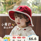 幼歌（YOUGE）嬰幼兒秋季新款純棉里布時(shí)尚遮陽(yáng)帽可愛(ài)蘑菇森系漁夫帽 紅色 48cm(1-3歲/適合頭圍46-50cm)