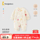 童泰嬰兒連體衣夾棉冬季新生寶寶棉衣服保暖加厚哈衣爬服外出抱衣 米白兔子（偏開款） 73cm