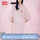 野獸派家居（tbh）三麗鷗Hello Kitty天絲棉家居睡裙四季可外穿長(cháng)袖睡衣女 天絲棉長(cháng)款家居裙 粉紅條紋 M