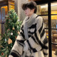 棉之雪2025秋冬新款高級感百搭條紋毛衣男女慵懶風(fēng)美式復古針織衫 水墨黑色 3XL 【170CM-178CM】