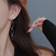 BJYLS925純銀波浪耳線女2025新款小眾設(shè)計(jì)高級方圓臉耳飾時尚簡約耳環(huán) 【925銀-銀色】簡約波浪耳線