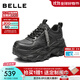 百麗（Belle）馬賽克百搭老爹鞋女2026春新商場(chǎng)款厚底增高休閑鞋F1K1DAM6預售 黑色 37