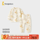 童泰（TONGTAI）寶寶套裝秋冬季純棉保暖兒童內衣男女童秋褲睡衣家居服黃色100cm