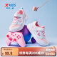 特步（XTEP）兒童童鞋女童小童網(wǎng)革愛(ài)心圖案魔術(shù)貼跑鞋 雪糕粉/泡沫藍 31
