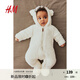 H&M童裝男嬰女?huà)脒B身衣秋季加厚戶(hù)外爬服1230866 白色 66cm 48 (4-6M)