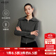 艾諾絲雅詩【商場同款】2025冬季新款羊毛雙拉鏈大翻領(lǐng)針織開衫毛衣41038031 煙灰色 M