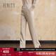 FINITY品牌休閑褲冬季簡(jiǎn)約風(fēng)高腰直筒杏色通勤修身長(cháng)褲女 杏色 M
