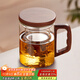 憶壺茶泡茶杯茶水分離杯水杯男士茶杯個(gè)人專(zhuān)用泡茶杯玻璃綠茶杯子 【特價(jià)沖量】400ML木語(yǔ)杯