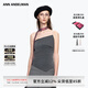 ANN ANDELMAN【明星同款】2025新品打褶翻邊抹胸女不規(guī)則灰色吊帶背心 灰色 S