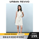 UR2025春季新款女裝時尚氣質(zhì)褶皺收腰短款連衣裙UYY750029 米白 S