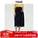 ELAND衣戀半身裙女后開(kāi)衩簡(jiǎn)約風(fēng)H型顯瘦復古通勤長(cháng)裙新款 深牛仔色(57)D/Indigo M 165