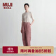 無(wú)印良品（MUJI）女式 燈芯絨直筒褲褲子女款長(cháng)褲休閑褲秋季女裝BEB90C4A 煙熏粉色 XL (165/74A)